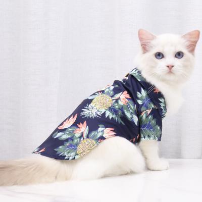 China Pet Stocked Cat Shirt Fashion Summer Style Hawaiian Leisure Dog Clothes Small Large for sale