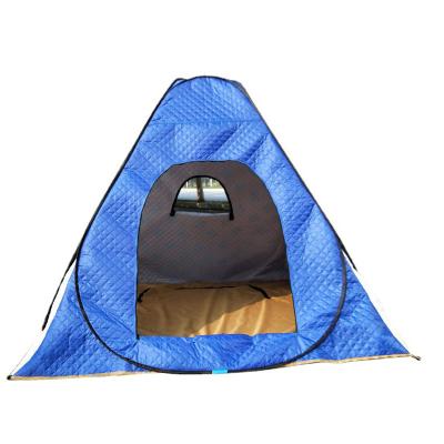 China Outdoor Winter Fishing Outdoor Winter Ice Cube Portable Fishing Tent Pop Up Ice Fishing Camp For One Man for sale