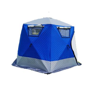 China Outdoor Winter Fishing 4 Person Luxury Winter Insulated Ice Fishing Tent Portable Automatic Ice Fishing Thermal Shelter for sale