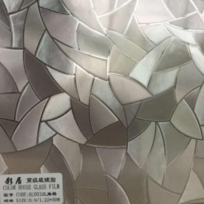 China Self-adhesive PVC Decorative Exterior Pattern Feature Material Glass Laminate Film Sticker Window Decoration for sale