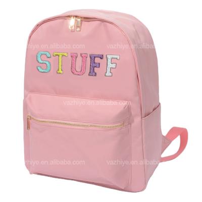 China Others Monogram Candy Colors Large Capacity Embroidery Letters Backpack for sale