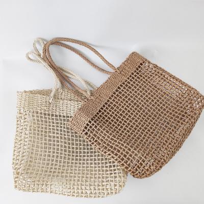 China Straw Bag Summer Trendy Hollow Eco-Friendly Handwoven PORTABLE Straw Lady Shopping Handbag for sale