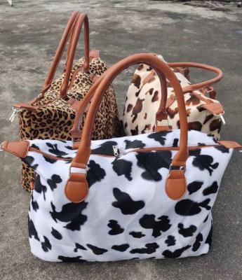 China PORTABLE Custom Cow Leather Leopard Pattern New PU Handbag Women Tote Bag for sale