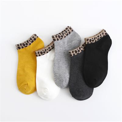 China Wholesale Sporty Summer Leopard Print Women Cotton Soft Breathable Socks for sale