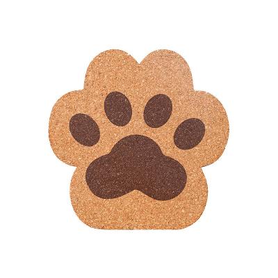 China Cat Paw Cork Kitchen Insulated Absorbent Coasters Shaped Cute Viable for sale