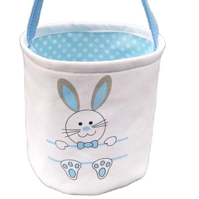 China Easter Canvas Basket Bunny Rabbit Printing Easter Canvas Basket for sale