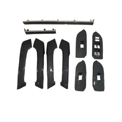 China Business/Luxury 10Pcs Car Upgrade Interior carbon fiber decorative kits door handle decorative trim For toyota prado 2008-2021RHD accessories for sale