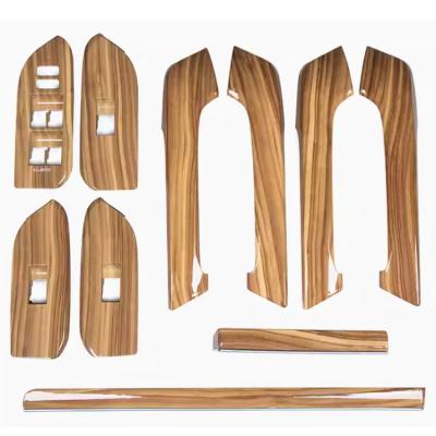 China Business/Luxury 10Pcs Car Upgrade Interior KIT wooden decorative kits decorative trim For toyota prado LC150 2008-2021 accessories for sale