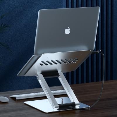 China Adjustable Foldable Heat Dissipation Laptop Stand Aluminum Riser Compatible with MacBook Laptop Stand for Desktop for sale