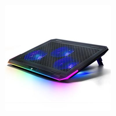 China Laptop Cooler Cooler Pad Usb Laptop Pad llano Alloy+ABS Plastic Portable RGB Laptop Adjustable Radiator Cooler For Notebook Ipad and Phone for sale