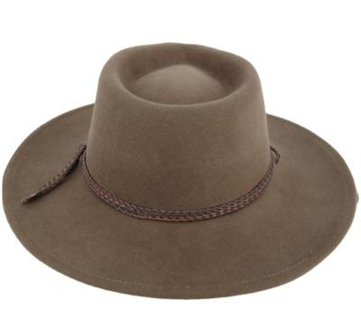 China 100% Wool Felt Hats China Factory Good Quality Australian Fedora Hat 100% Wool Felt Wide Brim 100% Wool Fashion Hat China Factory for sale