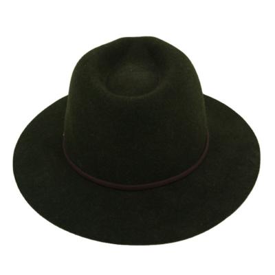 China high quality 100% Australian wool hat high quality 100% wool wide flat brim felt hat Fedora Hats Unisex Fashion Felt for sale