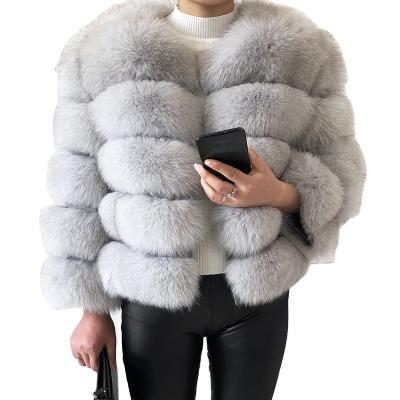 China Free Shipping New Fashion Anti-wrinkle Real Ladies Winter Real Fur Coats Women's Fox Fur Jacket Coats for sale