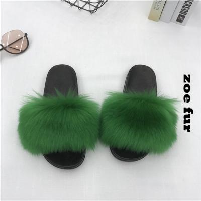 China Wholesale Custom Made Breathable Faux Fur Slippers Environmental Protection Fluffy Sandals Ladies Smudge Fur Slides for sale