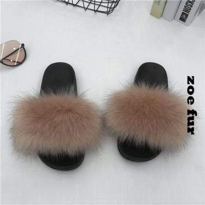 China Wholesale Custom Made Breathable Faux Fur Slippers Environmental Protection Fluffy Sandals Ladies Smudge Fur Slides for sale