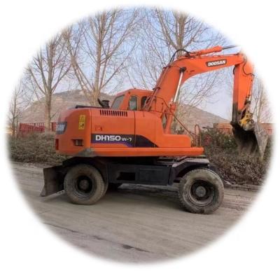 China High Quality Japanese Second Hand Doosan DH150W-7 Wheel Excavator 15 Ton 0.28-0.75mÂ ³ for sale