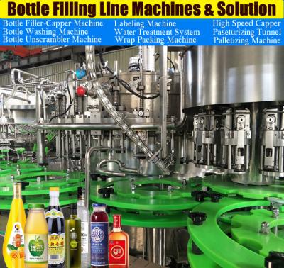 China SGS Certified 10000BPH Glass Bottle Juice Filling Machine automatic tree in one bottle capper machine for sale