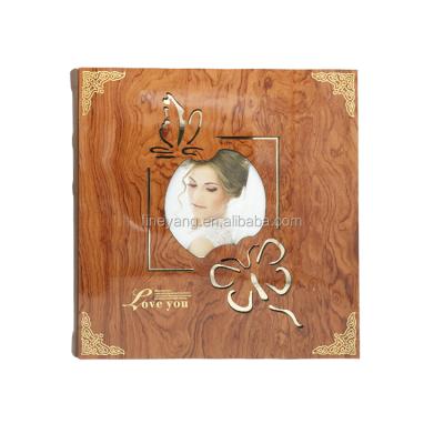 China Wood ; Luxury Self Adhesive Photo Album 30 Sheets 25.8x28cm Wooden Classic Wedding Post Bound for sale