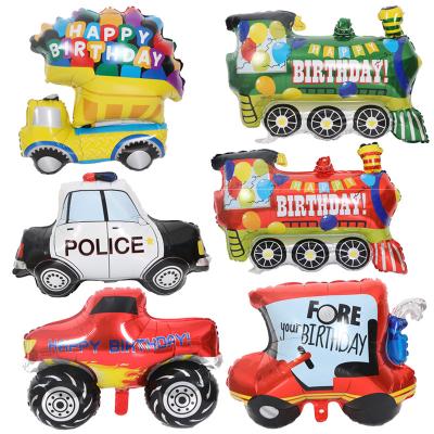 China Beauty Decorations Katong Middle Engineering Vehicle Ambulance Boys Birthday Party Decoration Balloon for sale