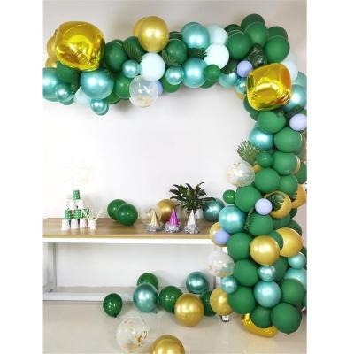 China Party Toys Party Decoration with Latex Balloon Clear Color with Gold Green Leaves and Stereo 4D Ball for sale