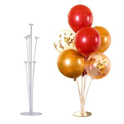 China Beauty Decorations Acrylic Balloon Stand In 7 Branches 70 Cm Transparent Color For Party Decoration for sale