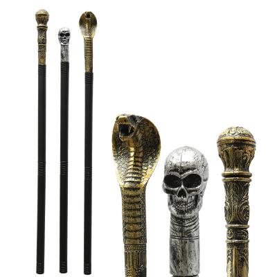 China Disposable Halloween Scepter Children's Toy Props King Egypt Scepter Snake Crutch Main Skull Scepter Queen for sale