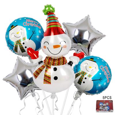 China Beauty Decorations Children's Christmas Party Supplies Old Man Snowman Christmas Foil Balloon for sale