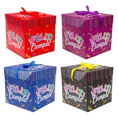 China ALL KIND OF PARTY PAPER BOX FOR HAPPY BIRTHDAY IN TE AMO SPANISH FOR PARTY DECORATION SURPRISE GIFT BOX for sale