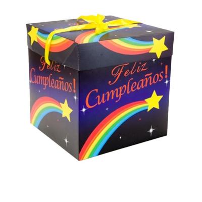 China party decoration PAPER BOX FOR HAPPY BIRTHDAY IN TE AMO SPANISH FOR PARTY DECORATION SURPRISE GIFT BOX for sale