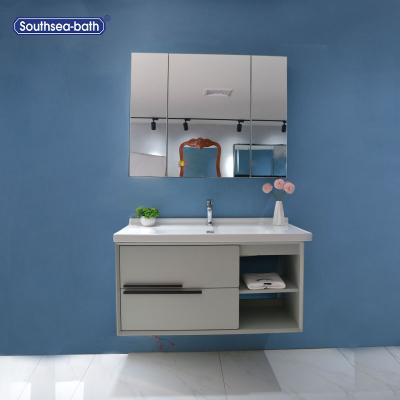 China Modern Hanging Solid Wood And Plywood Material Bathroom Makeup Vanity With Modern Design for sale