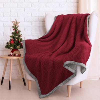 China Simple home textile sherpa throw blankets bedspread microfiber sherpa blanket for winter for sale