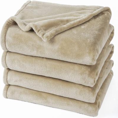 China 1 ply 100%polyester plain plush flannel fleece china blanket custom maker soft solid blanket for bed and sofa for sale