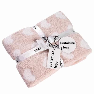 China Simple Hot Sale Wholesale Price Newborn Baby Receiving To Wrap Knitted Blanket With Print for sale