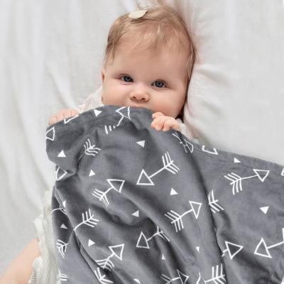 China Plain Baby Blanket Sublimation Plush Cotton Soft Touch Stitch Minky Baby Crib Blanket for sale