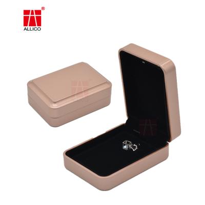 China Custom Made Velvet ALLICO Small Jewelry Necklace Ring Paper Cardboard Jewelry Packaging Box With Logo for sale