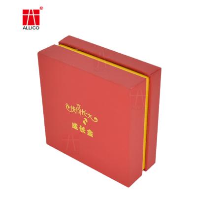 China Gift Packing ALLICO Luxury Custom Lid And Bottom Surprise Cardboard Paper Earring Jewelry Packaging Gift Box With Foam Insert for sale