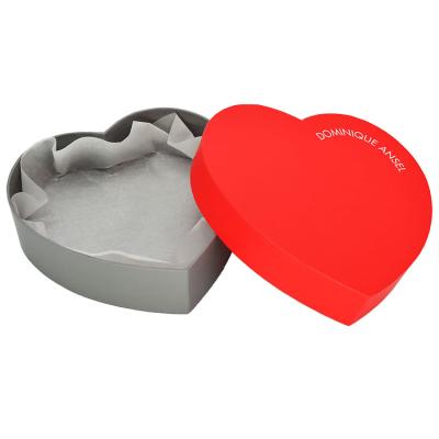 China Wholesale Handmade Luxury Heart Shape Empty Chocolate Box Chocolate Packaging Boxes Custom Logo Board Printed Gift Paper Gray Trendy for sale