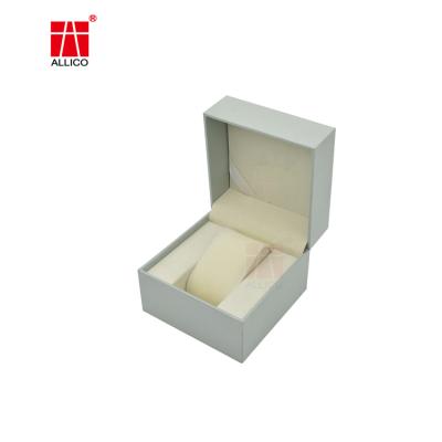 China Wholesale Custom Logo Velvet Cardboard Clamshell Gift Box Strap Luxury Packaging Watch Box for sale