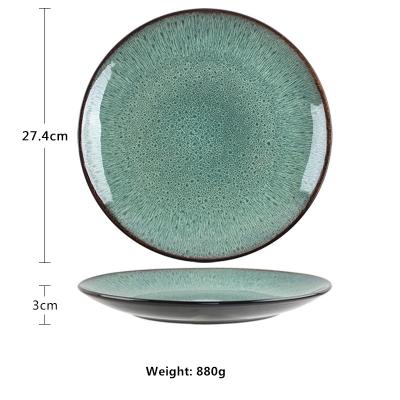 China Bright Reactive Glazed 11 Inch Ceramic Dinner Set European Style Dinnerware Set Bright Reactive Glazed for sale