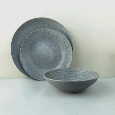 China Royal 16PCS 12PCS Viable Breakfast Dish Set Matte Ceramic Dinnerware Set Hand Made for sale