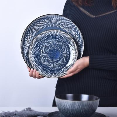 China Hot Selling Viable 8 Inch Dish Subtle Reactive Chandelier Fireworks Pattern Cutlery Series Set for sale