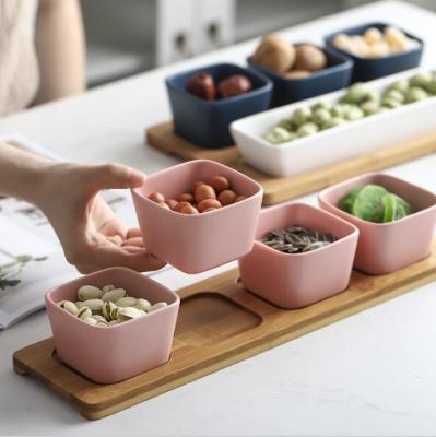 China Sustainable Hot Selling Family Party Use Colorful Snack Bowl Eco - Friendly Ceramic Bowl Set for sale