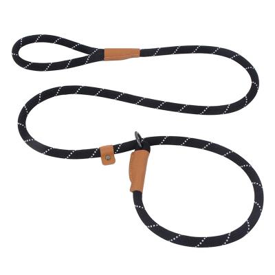 China Adjustable Reflective Heavy Duty Braided No Pull Dog Training Thick Rope Leather Lead Dog Leash For Dogs for sale