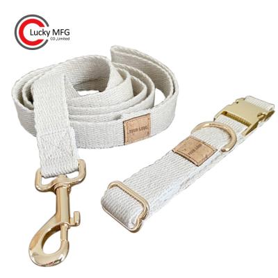 China Custom Customize Eco Friendly Natural Hemp Cotton Dog Collar and Leash for sale