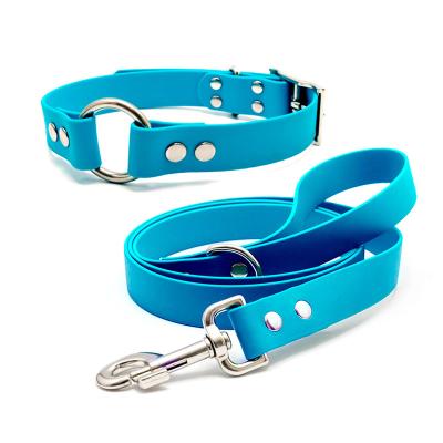 China Custom Waterproof Soft Rubber Quick Release Silicone PVC Hunting Dog Collar And Leash Set for sale