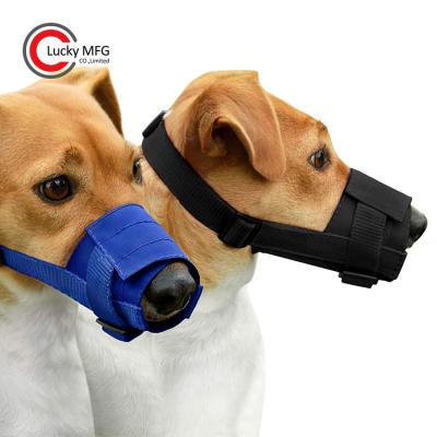 China Padded Safety Adjustable Buckle Mouth Cover Soft Nylon Anti Chewing Dog Muzzles for sale