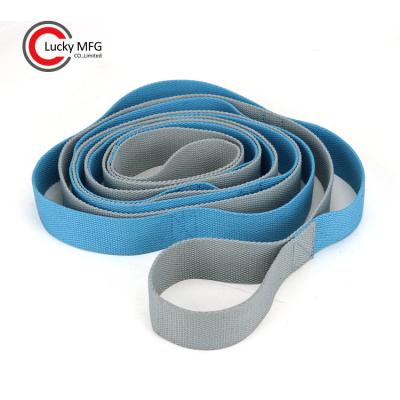 China Custom Fitness Cotton Yoga Stretch Strap With 12 Loops for sale