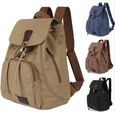 China With USB fashion large capacity cotton canvas drawstring waterproof waxed backpack for travel for sale