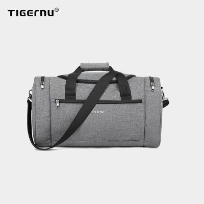 China Tigernu T-N1018 men's fashion travel sports multifunctional travel duffel bag leisure high quality style wholesale gym gray new for sale