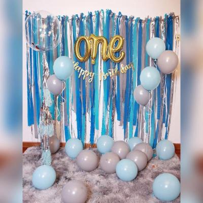 China Fairy birthday theme birthday party latex balloons and foil balloons decoration kits minimalist light blue for sale